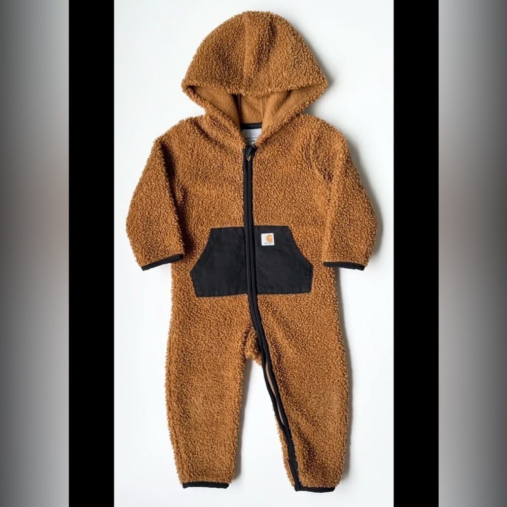 Carhartt Infant Baby Sherpa Hooded Fleece Bunting suit size 18 months